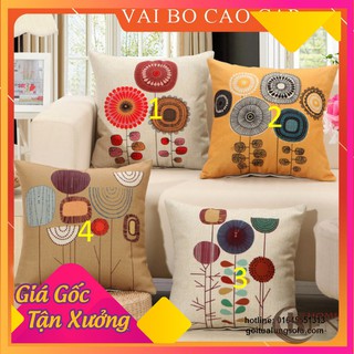 Gối Tựa Lưng | Gối Tựa Sofa, Gối Vuông Trang Trí In Hoạt Tiết Hoa Lá Hiện Đại Kích Thước 45x45cm