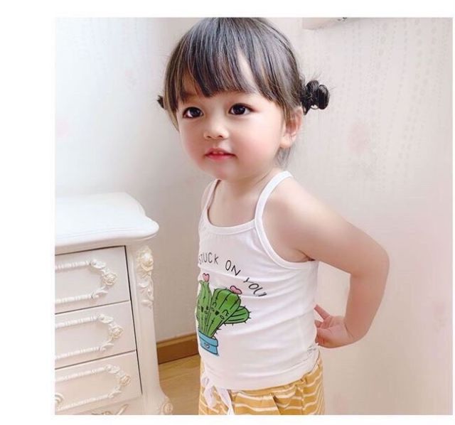 Áo 2 dây cotton bé gái hàng mát, đẹp giá rẻ