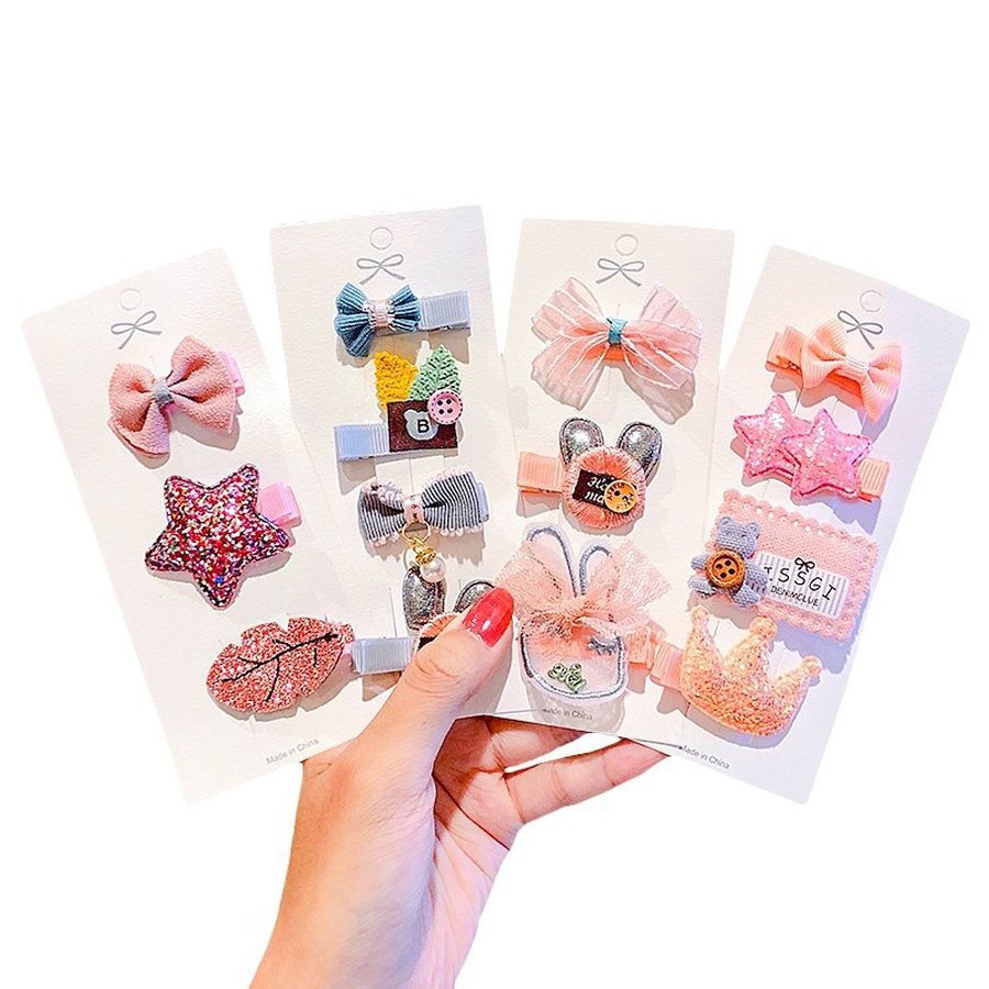 Set Kẹp Tóc Công Chúa Xinh Xắn Phong Cách Hàn Quốc Cho Bé Gái