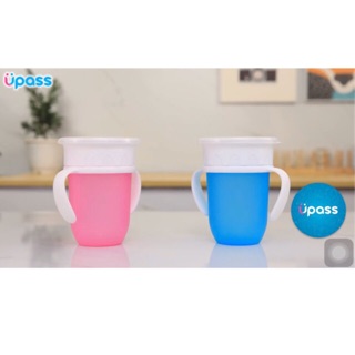 CỐC TẬP UỐNG 360º THÔNG MINH UPASS UP0337 - UỐNG NƯỚC Ở QUANH VIỀN, KHÔNG RÒ NƯỚC (Có tay cầm)- HÀNG THÁI LAN