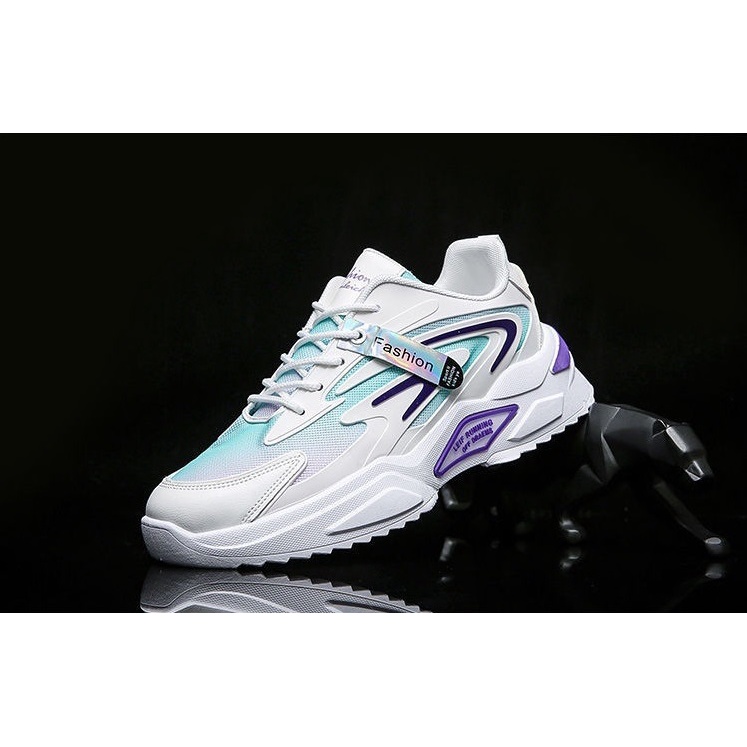 Giày Sneaker Nam Tăng Chiều Cao Đến 6cm Cá Tính  mầu trắng tím k8