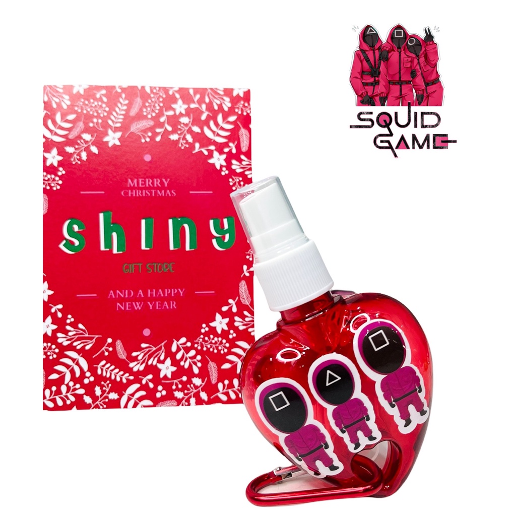Bình xịt trái  50ml tặng kèm sticker squid game và móc treo tiện dụng