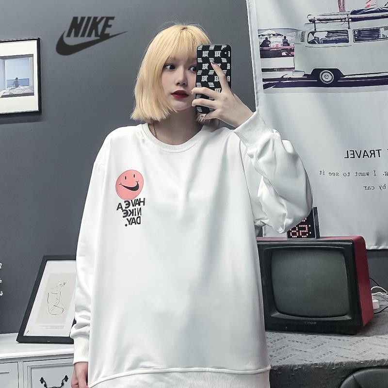 Áo Thun Tay Dài Dáng Rộng In Logo Nike Thời Trang Cho Cặp Đôi