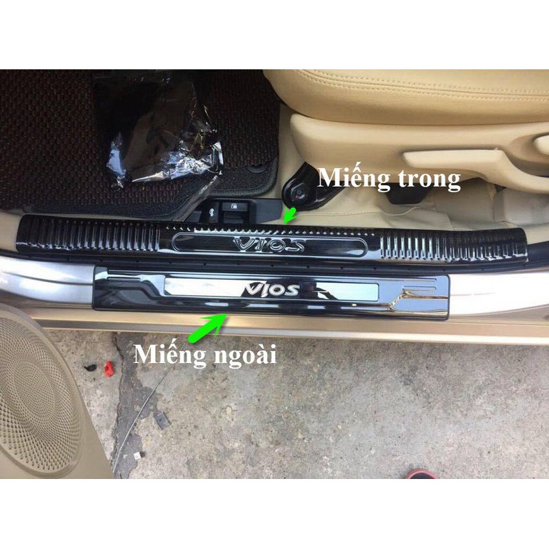 Bộ 8 ốp bậc trong ngoài VIOS 2014 2015 2016 2017 2018 2019 2020 - Mẫu titan