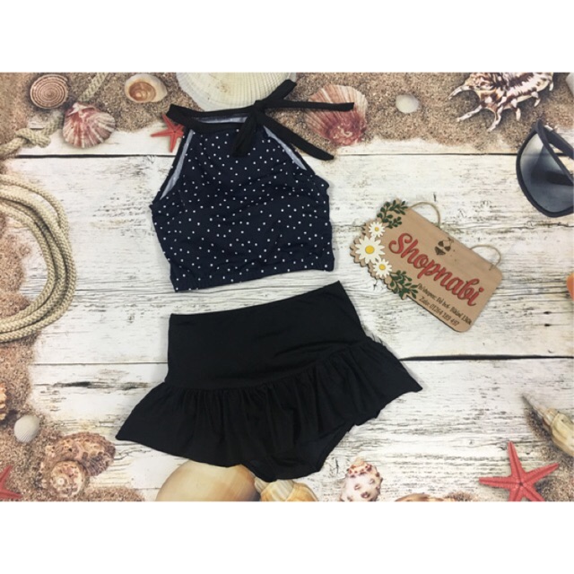 Đồ bơi áo bi cột nơ cổ