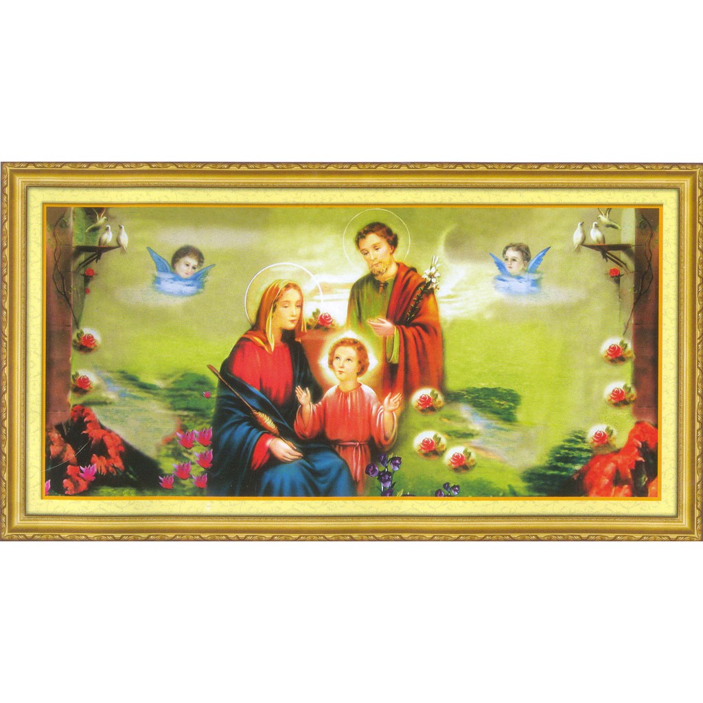 Tranh Thêu Chữ Thập 3D Gia Đình Thánh Gia A1027 (KHÁCH TỰ THÊU) KT:111X57CM