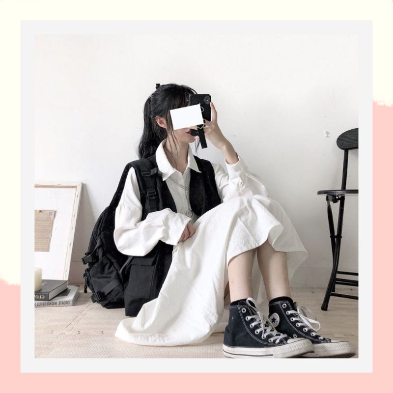 Chân váy dài trơn cạp chun freesize đơn giản basic,chân váy dài qua gối cho người thấp 17