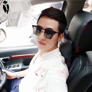 Kính mát chữ V gọng vuông thời trang hàn quốc, màu đen Kính râm gọng kim loại màu vàng sang chảnh giá rẻ