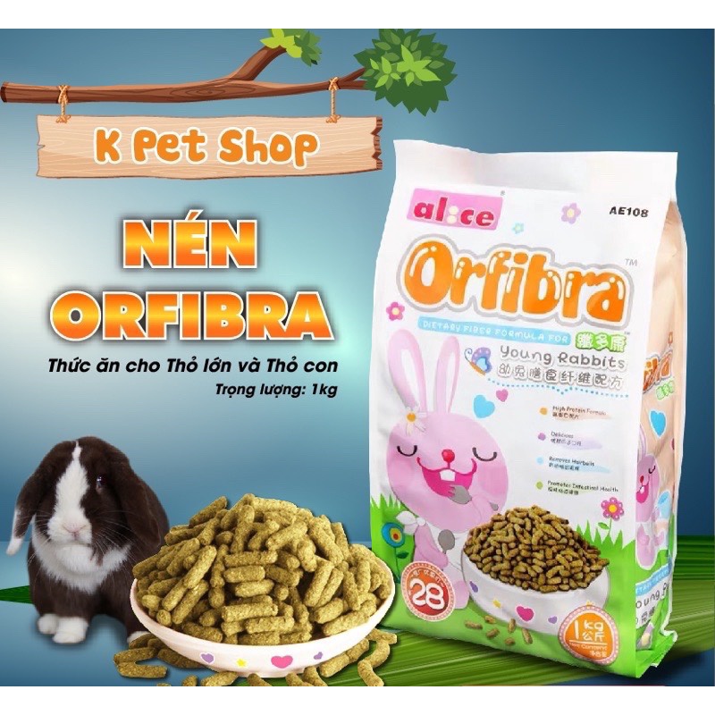 Nén Thỏ ORFIBRA  ALICE  FREE SHIP Thức Ăn Dinh Dưỡng Cho Các Loài Gặm Nhấm Thỏ Sóc Bắc Mỹ Bọ Chinchilla..