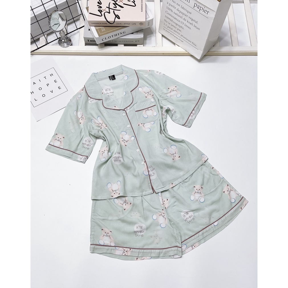 Pijama đùi chất tole lanh hàng VNXK