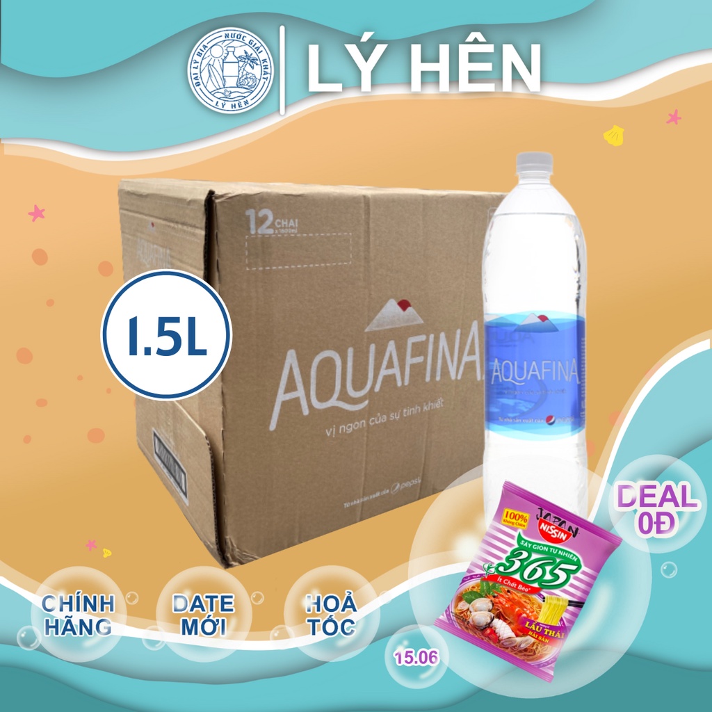 Thùng 12 Chai Nước Suối Tinh Khiết Đóng Chai Aquafina Chai Nhựa 1.5 Lít Date Luôn Mới