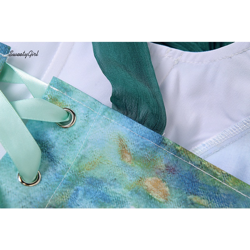 Áo Tank Top Cổ Tròn Thắt Nơ In Họa Tiết Nhiều Màu Sắc Thời Trang 2022 Quyến Rũ Cho Nữ