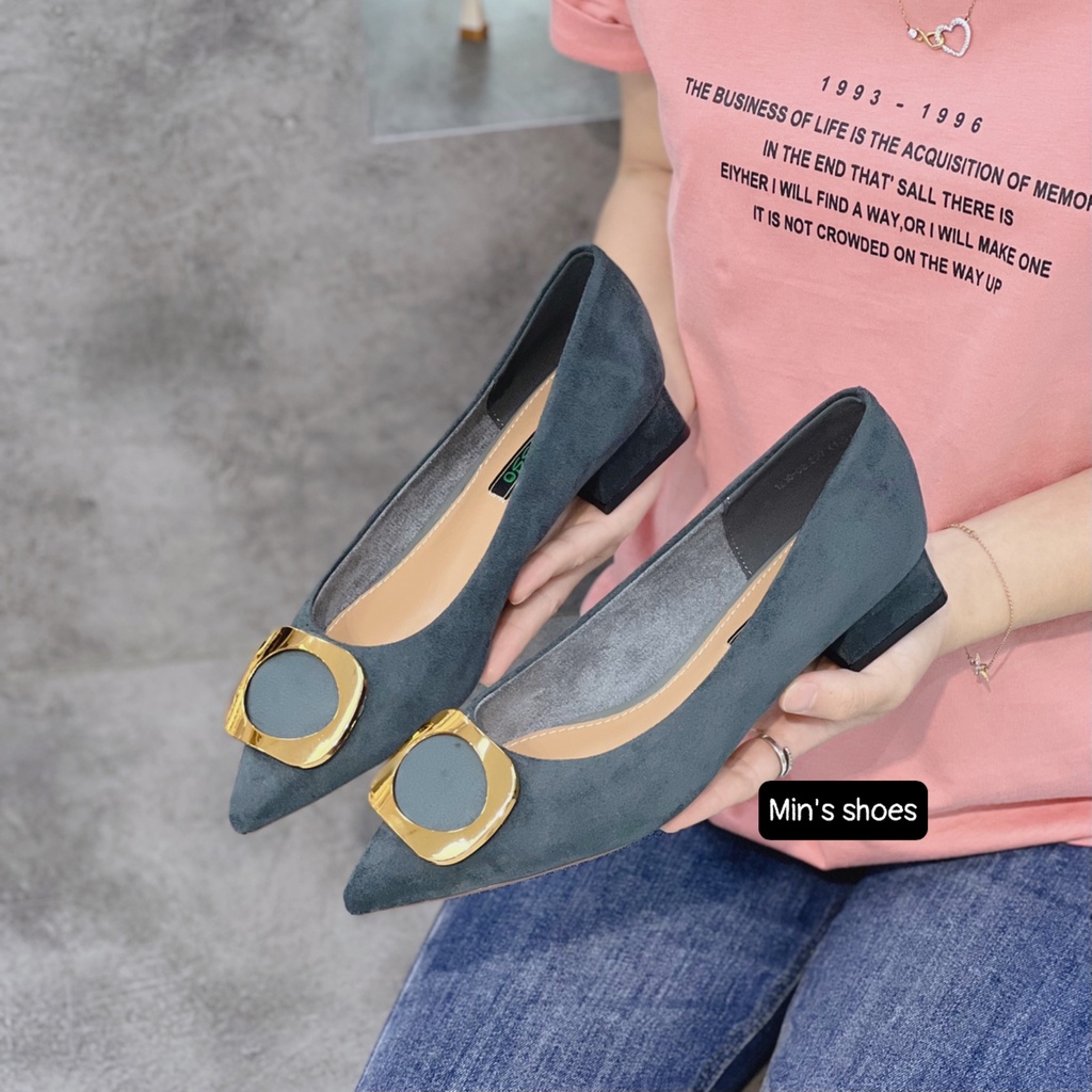 Min's Shoes - Giày Gót Vuông Da Mềm Cao Cấp VN111