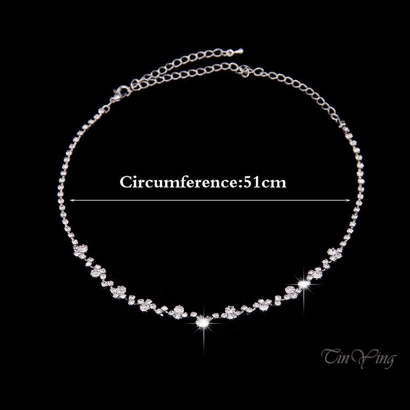 Bộ vòng cổ + bông tai GETNOIVAS đính kim cương giả lấp lánh sang trọng thời trang cho nữ