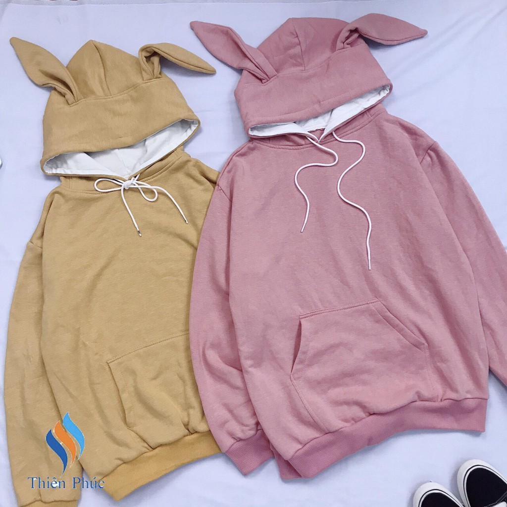 &lt; FREESHIP &gt; ÁO HOODIE TAI THỎ NAM NỮ CHẤT NỈ NGOẠI HÌNH THẬT