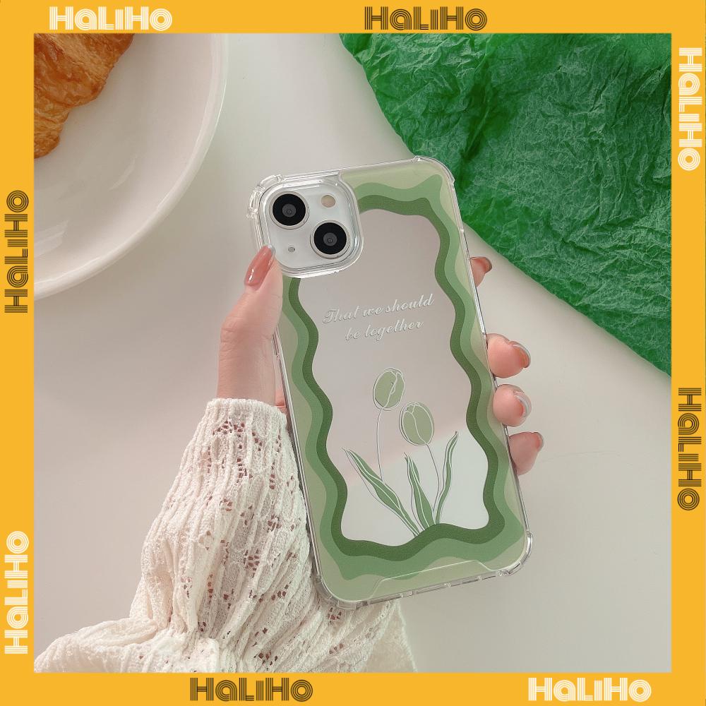 Ốp điện thoại acrylic gương trang điểm HD in hoa tulip thích hợp cho iPhone 11 13 Pro Max 12 Pro Max 7 Plus iPhone xr