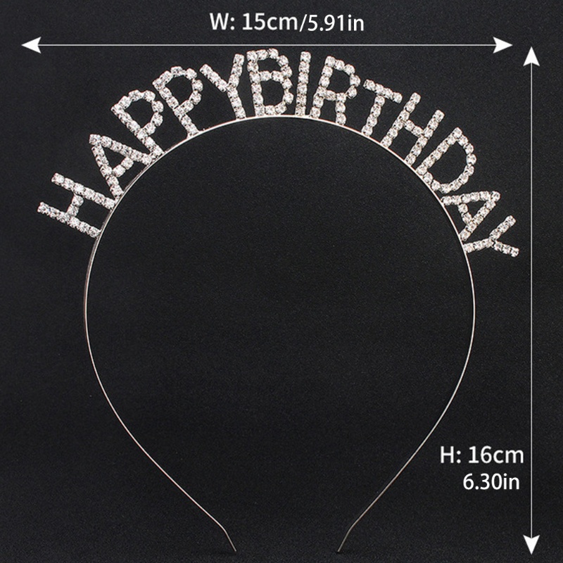 Băng Đô Chữ Happy Birthday Đính Đá Pha Lê