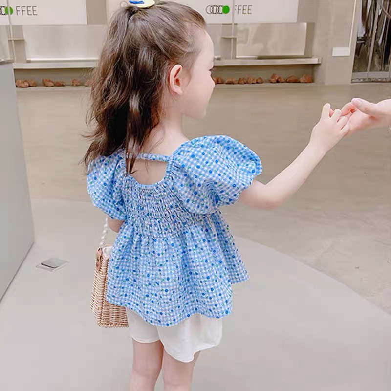 Áo Sơ Mi Tay Ngắn Phồng Họa Tiết Hoa Phong Cách Hàn Quốc Thời Trang Mùa Hè Mới Dành Cho Nữ 2023