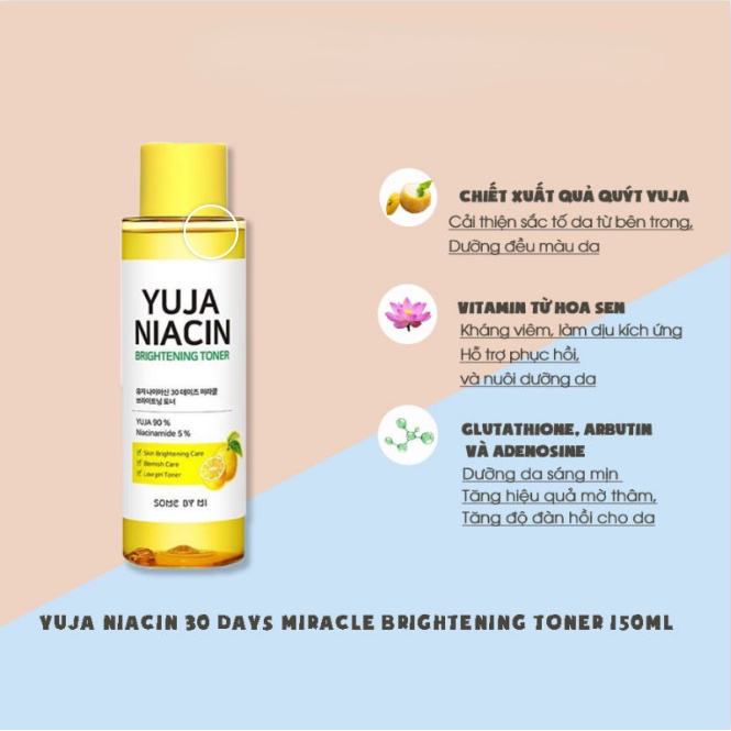 Some By Mi Yuja Niacin 30 Day Miracle Brightening Toner Cải thiện làn da xỉn màu Làm sạch sâu lỗ chân lông Nước hoa hồng