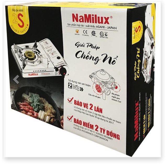 Bếp Ga Mini Cao Cấp NaMilux 2S PL-1921AS - Sử dụng cụm van an toàn 2 Cấp, chống nổ lon ga - Ngắt gas tự động Điện Gia Dụ