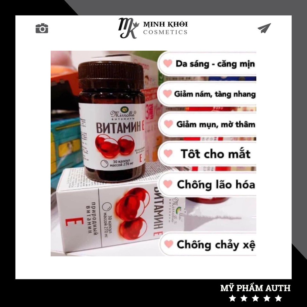 Vitamin E đỏ Nga 270mg | Thế Giới Skin Care