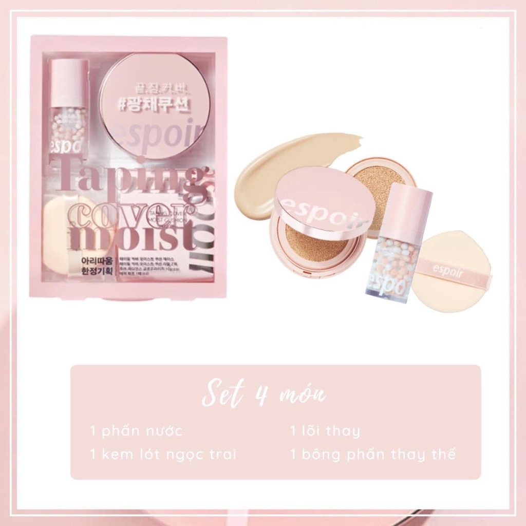 SET PHẤN NƯỚC ESPOIR TAPING COVER MOIST CUSHION