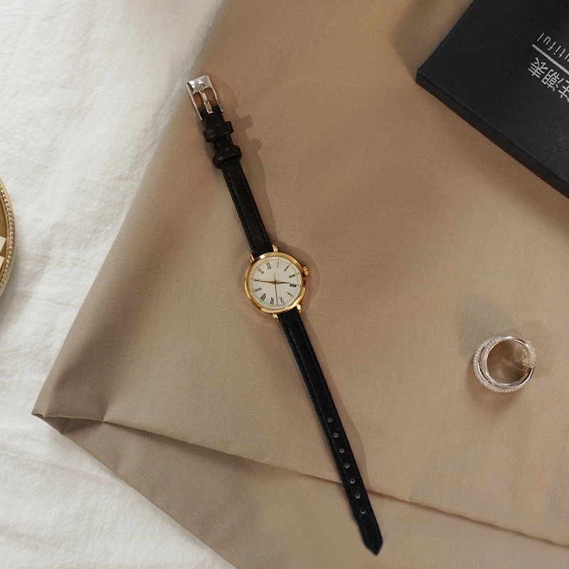 Đồng hồ Quartz nữ dây da mặt tròn thời trang