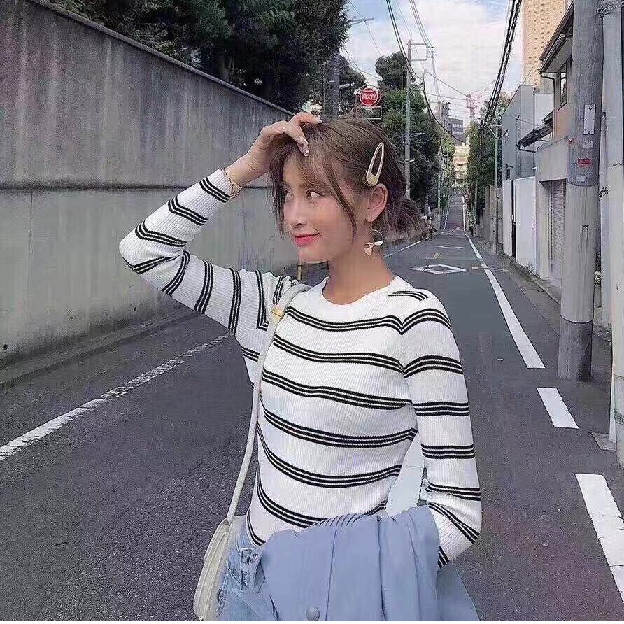 G03. 024. ÁO LEN SỌC KẺ DÀI TAY | BigBuy360 - bigbuy360.vn