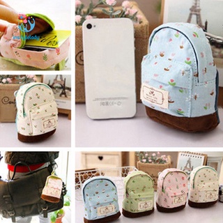 Ví đựng tiền mini bằng vải canvas hình ba lô xinh xắn dành cho nữ