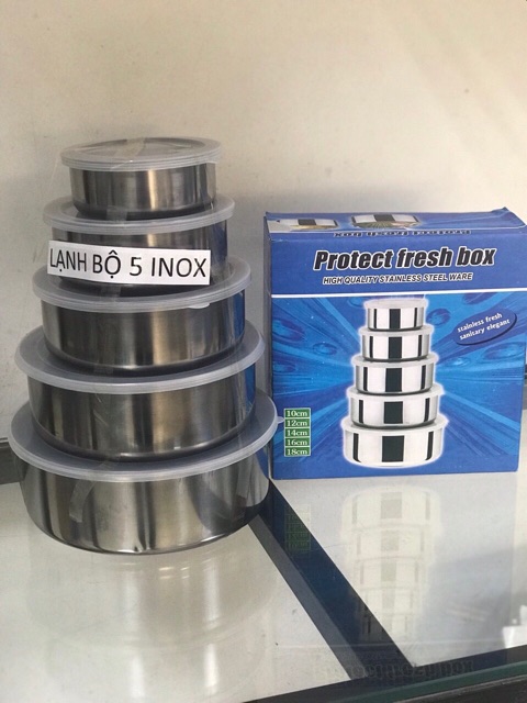 BỘ 5 BÁT INOX CAO CẤP CÓ NẮP ĐẬY TIỆN LỢI