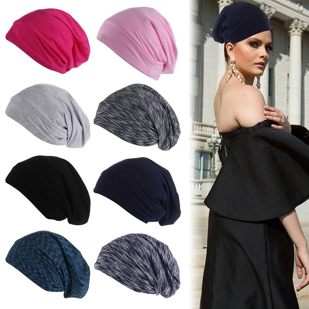 Mũ Trùm Đầu Kiêm Khăn Choàng Chemo Hai Lớp Bằng Satin Co Giãn Điều Chỉnh Được Giúp Tạo Kiểu Tóc