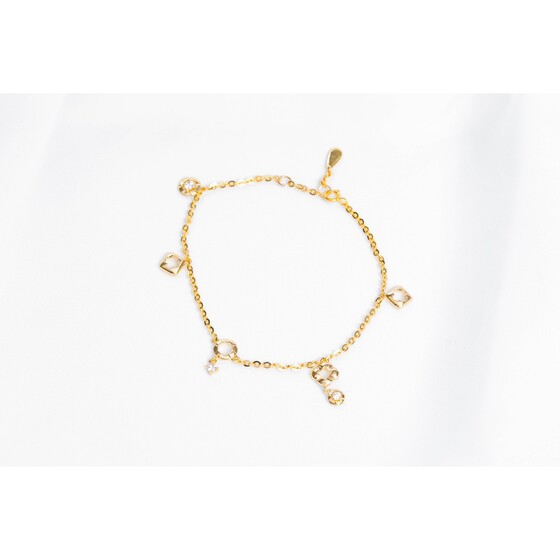 Lắc tay vàng 14K đính đá DOJI 0819B-LAL330