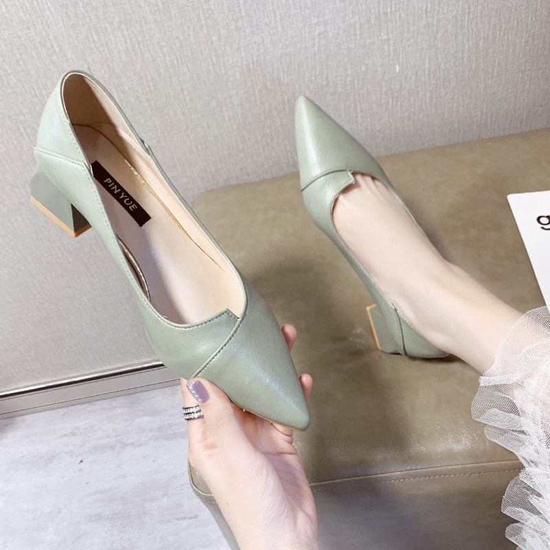 Giày Cao Gót Mũi Nhọn Màu Trơn Thời Trang Công Sở Dành Cho Nữ