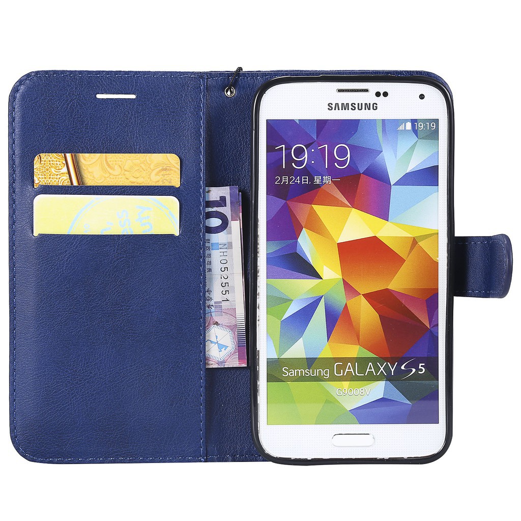 Bao da điện thoại thiết kế màu trơn có ngăn để thẻ cho Samsung Galaxy S8 Plus | BigBuy360 - bigbuy360.vn