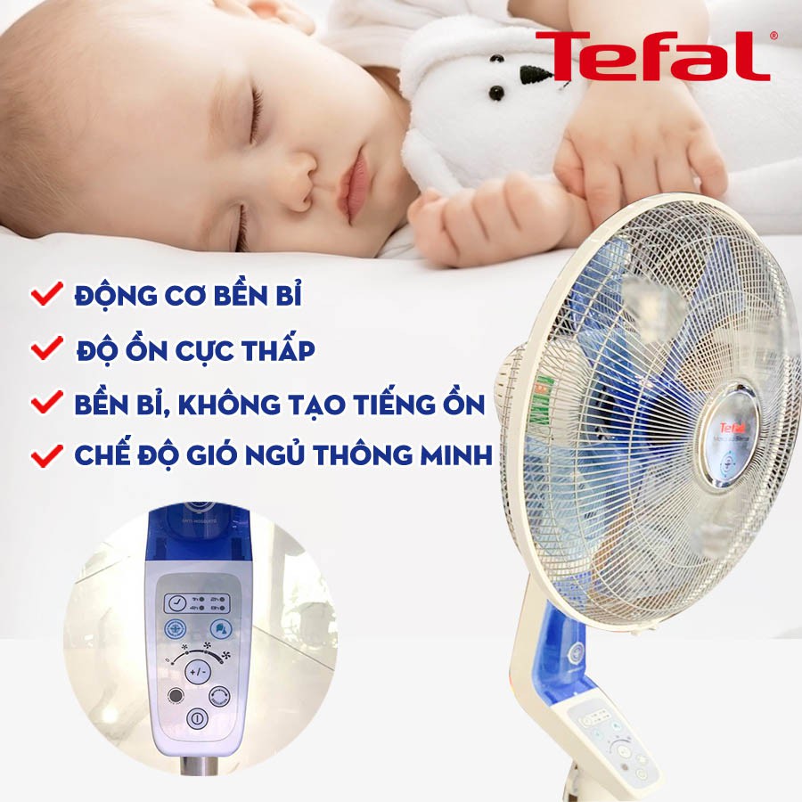 Quạt cây điều khiển từ xa Tefal VF6410-71 công suất 55W, có chức năng đuổi muỗi - Hàng chính hãng, bảo hành 24 tháng