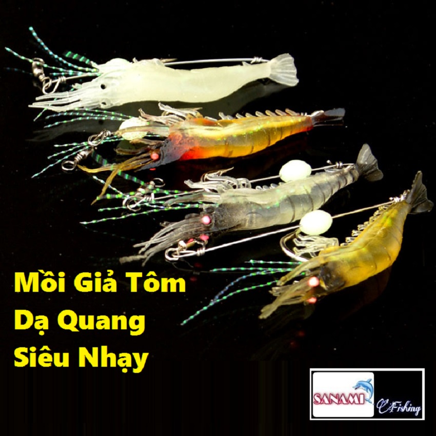 Mồi Câu Cá Giả Hình Con Tôm Dạ Quang 90mm Sanami Fishing Store,Mồi Câu Siêu Nhạy MT2