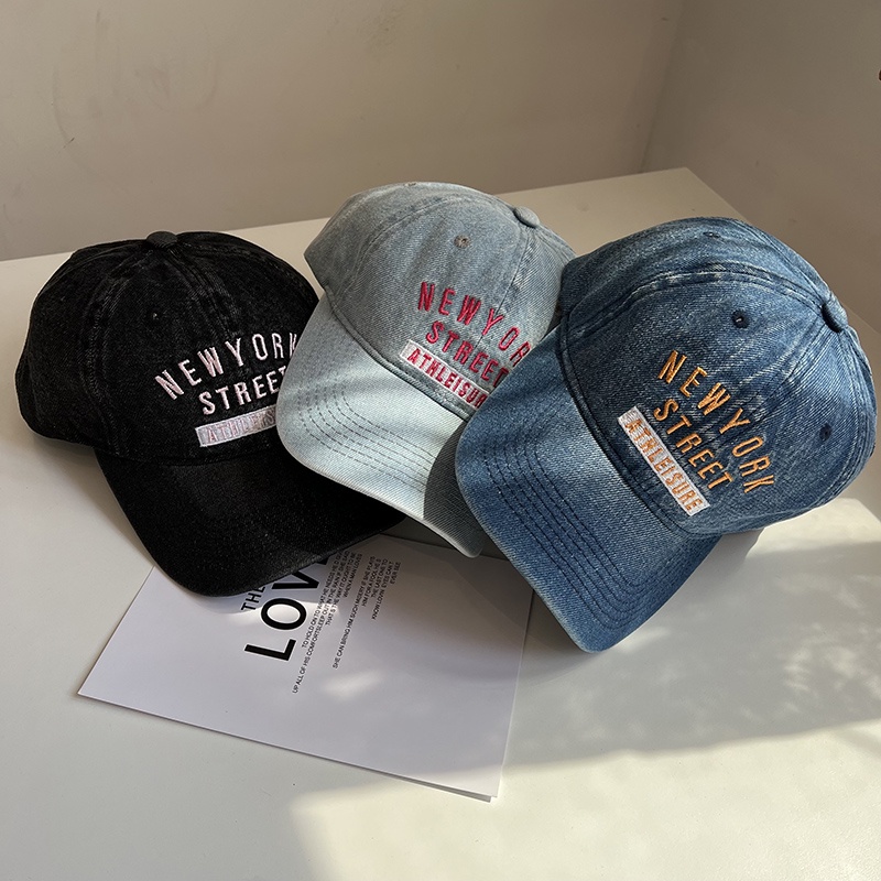 Mũ Lưỡi Trai Denim Thêu Chữ Thời Trang Cho Nữ