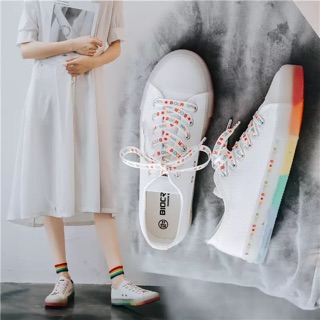 Giầy nữ sneaker cầu vồng sắc màu