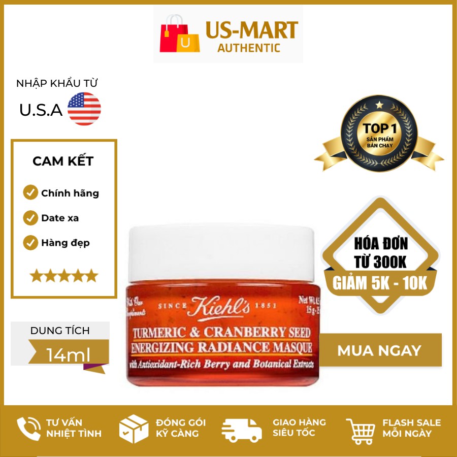[KIEHL'S] Mặt Nạ Làm Sáng, Mờ Thâm Nám Chiết Xuất Nghệ Kiehls 14ml