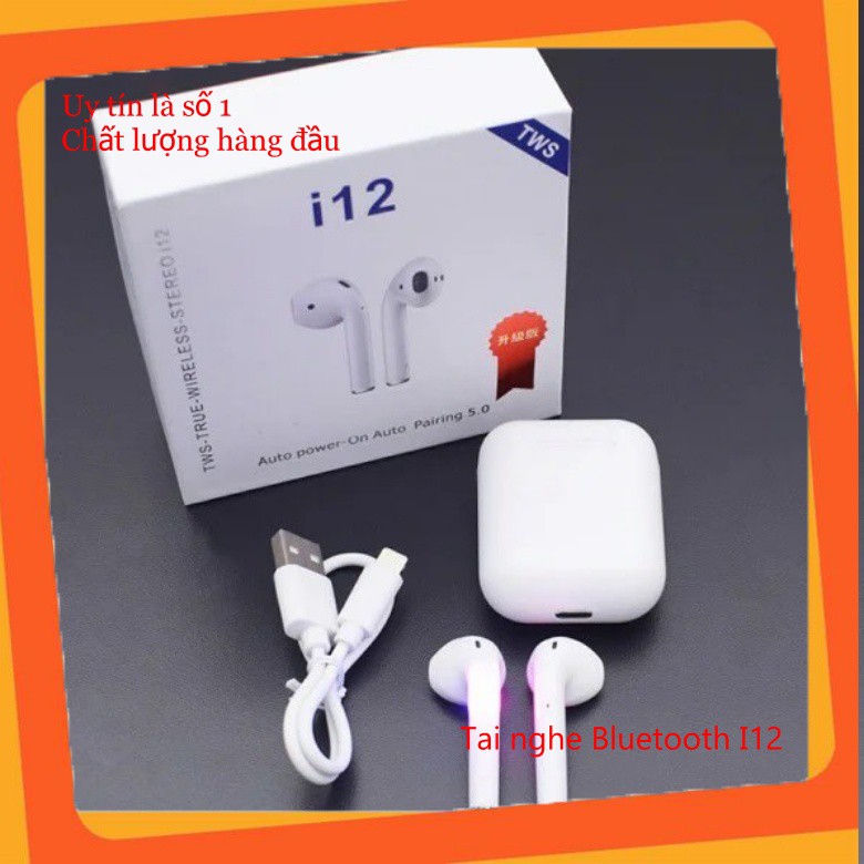 Tai Nghe Bluetooth Không Dây Nhét Tai I12 Kiêm Pin Sạc Dự Phòng bobstore01 | BigBuy360 - bigbuy360.vn