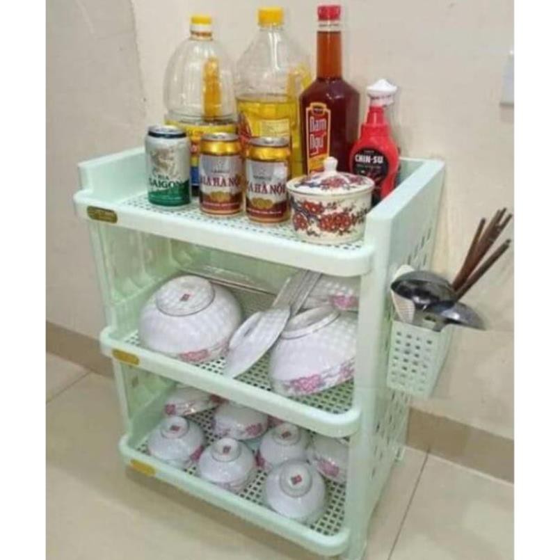 ( hang hot) Kệ chén Việt Nhật 3 tầng chắc chắn - đồ dùng phòng ăn tiện lợi