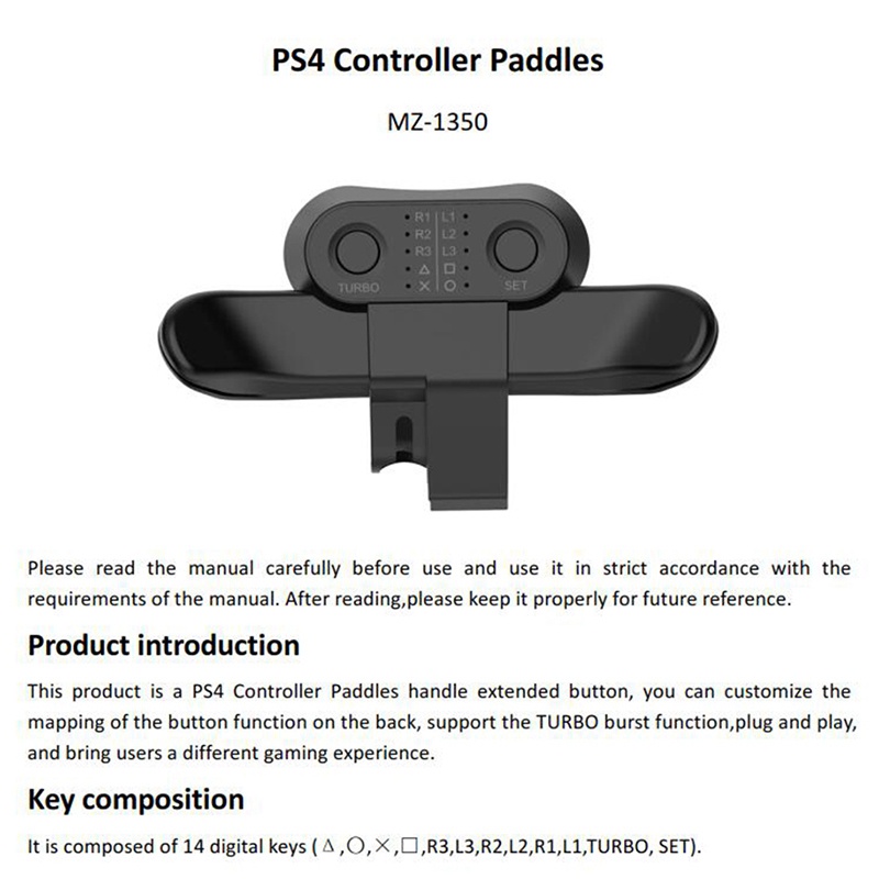 for DualShock4 Gamepad Back Button Attachment Joystick Rear Accessories