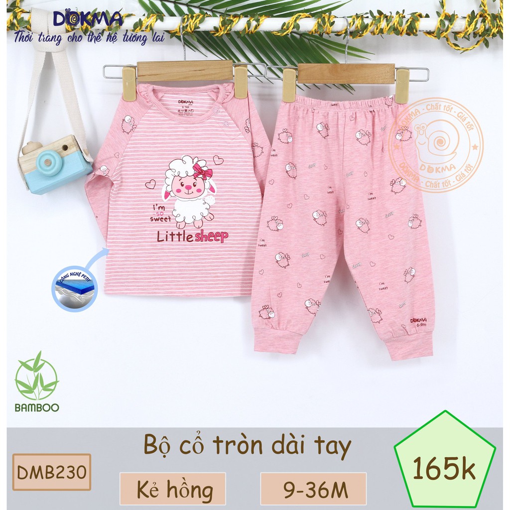 Dokma - Bộ dài tay cổ tròn chất Bamboo 9-36m DMB230