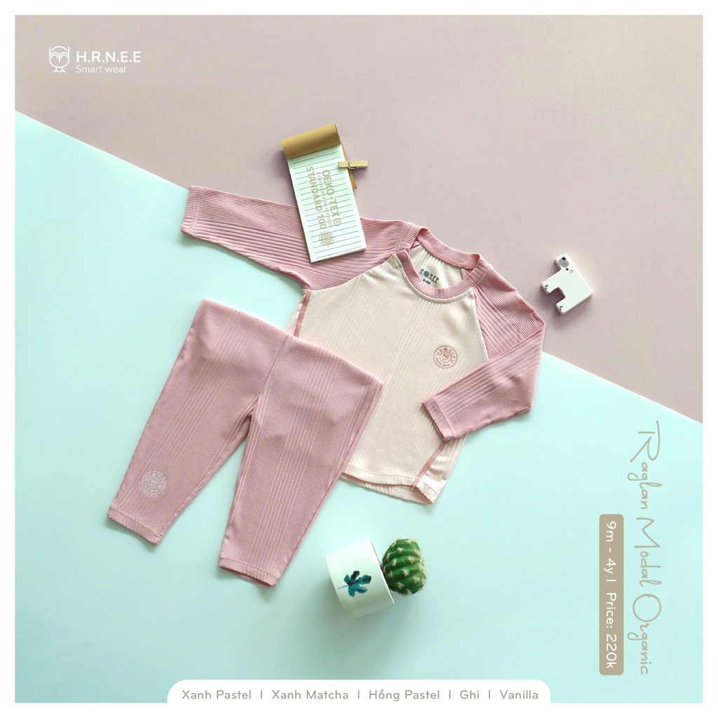 HRNEE - Bộ dài tay modal 9m - 4Y