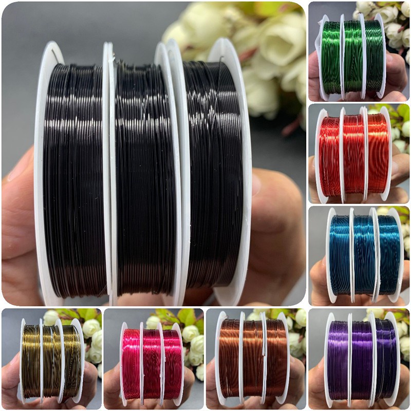 Cuộn Dây Đồng 0.3 / 0.4 / 0.5 / 0.6 / 0.8 / 1.0mm Nhiều Màu Sắc Dùng Làm Trang Sức DIY
