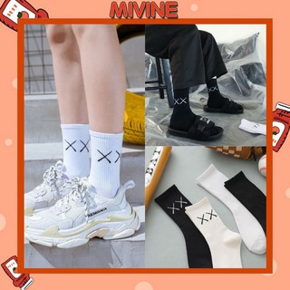 Tất cổ cao Mivine đen trắng phong cách hàn quốc XX cá tính TN41