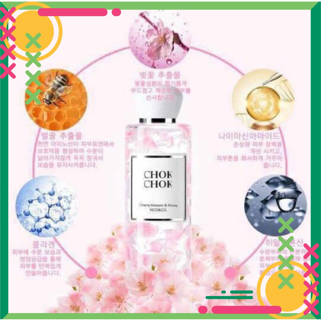 tuan29 Sữa tắm dưỡng ẩm sáng da Chok Chok Cherry Blossom & Honey 250ml tuan29