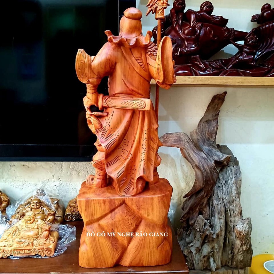 Tượng quan công gỗ hương cao 60 cm