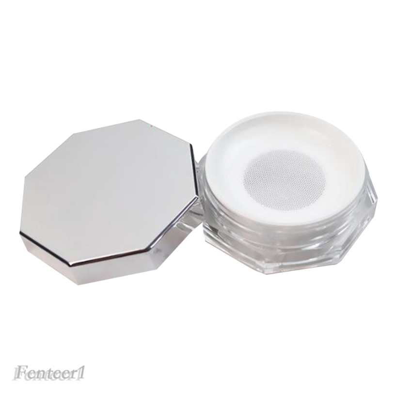 Hộp Nhựa Đựng Phấn Khoáng Trang Điểm Kèm Bông Phấn DIY Fenteer1