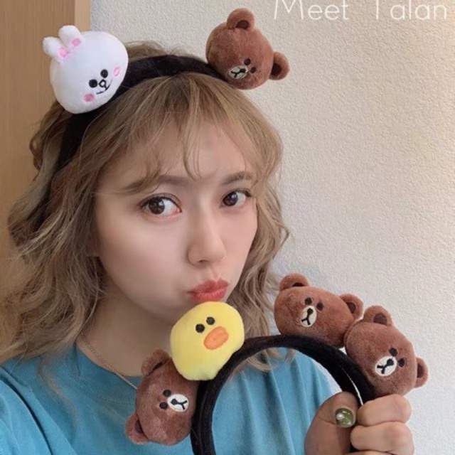 Cài Tóc Hai Con Gấu Brown Cony, Line Friend Xinh Xắn Đáng Yêu